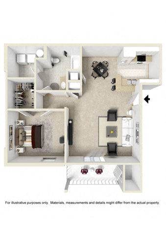 Floor Plan  One Bedroom-Phase I Renovated