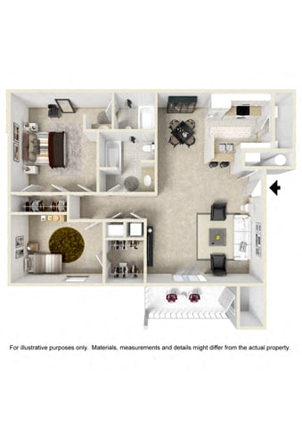  Floor Plan 2 Bedroom - Phase I Renovated