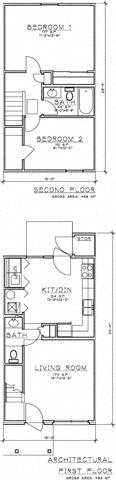 Floor Plan  Arlington Terrace, 2 bedroom floor plan