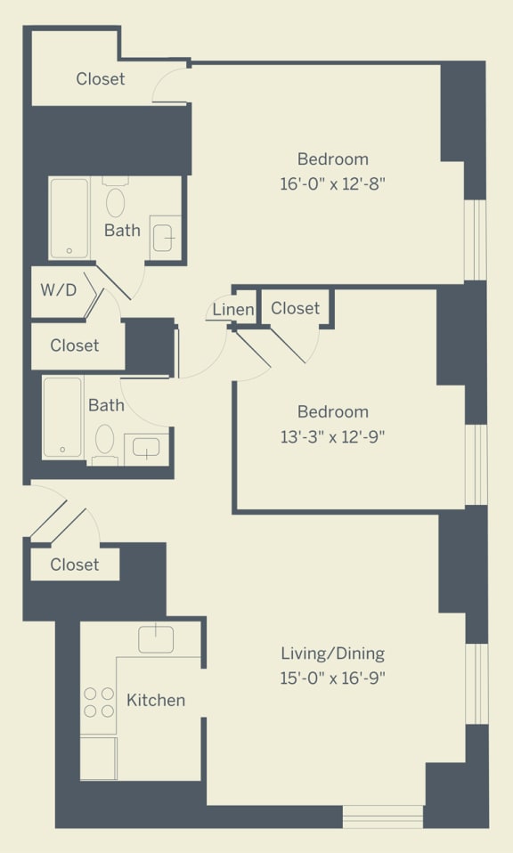 B1 Floor Plan B1 Floor Plan at The Franklin Residences, Philadelphia, PA, 19107