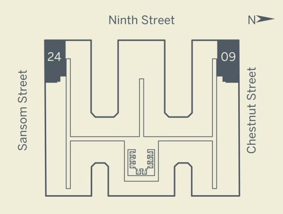 B2 Floor Plan B2 Floor Plan at The Franklin Residences, Philadelphia, Pennsylvania