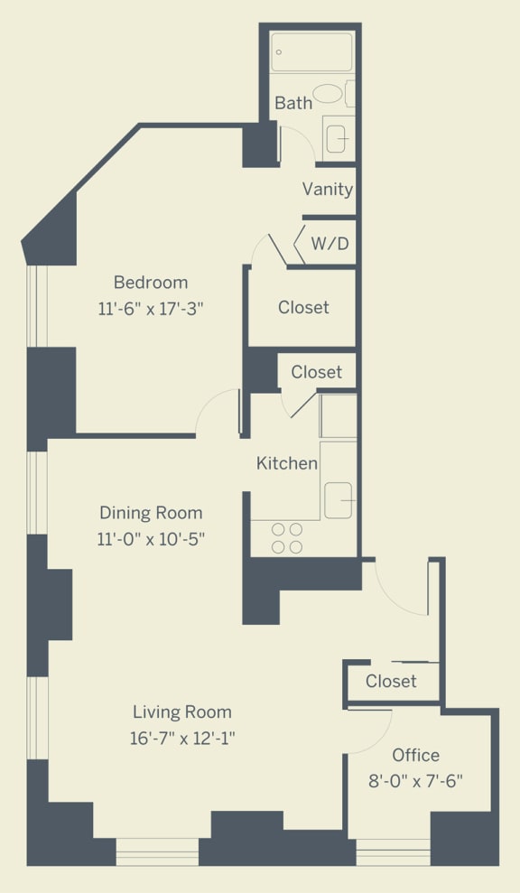 A12 Floor Plan A12 Floor Plan at The Franklin Residences, Philadelphia