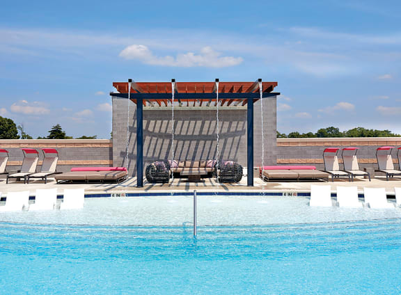 Resort-Style Pool with Sun Shelf at Aurora, North Bethesda, Maryland