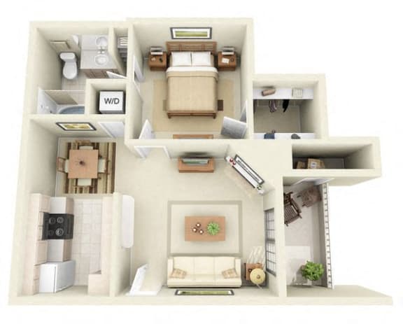Floor Plan  1 Bedroom Apartments for Rent in Dallas TX 75254