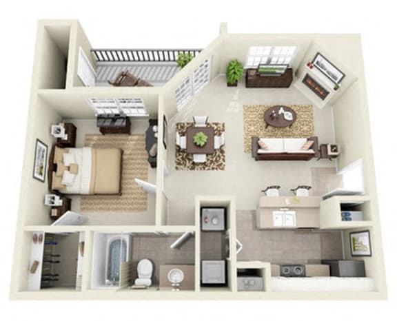 Floor Plan  1 bedroom apartments for rent valley ranch Irving TX