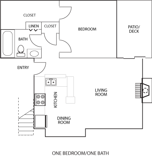 Floor Plan A2 at Preston Oaks Apartments in Dallas, Texas