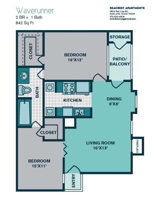 Floor Plan  1 Bedroom A5 - 842sqft - WAVERUNNER