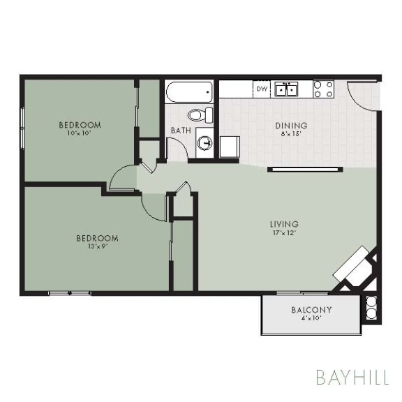 Floor Plans of Country Club Village Apartments in West Des Moines, IA