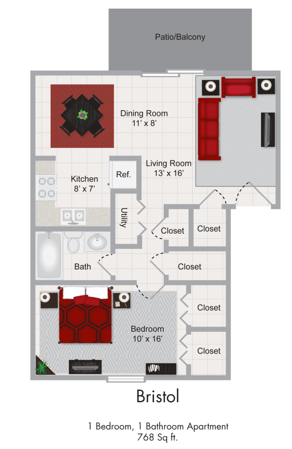 Floor Plans of Cambridge Square Flint Apartments in Flint MI