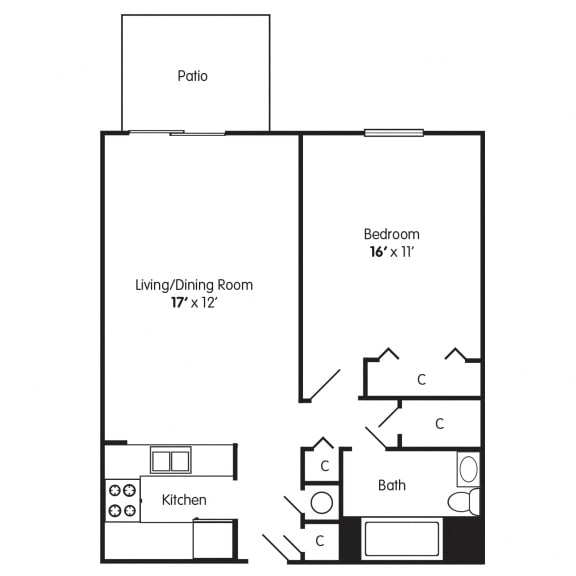  Floor Plan One Bedroom Apartment Mobility Impaired