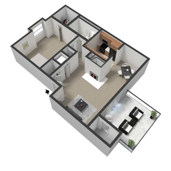 Floor Plan One Bedroom Apartment