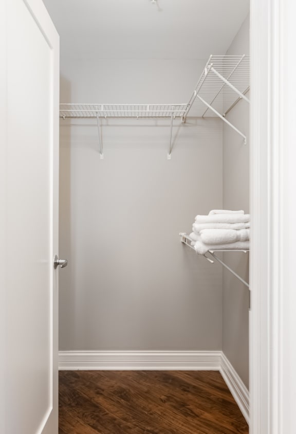 Spacious walk in closet at Somerset Place Apartments, Chicago, IL, 60640