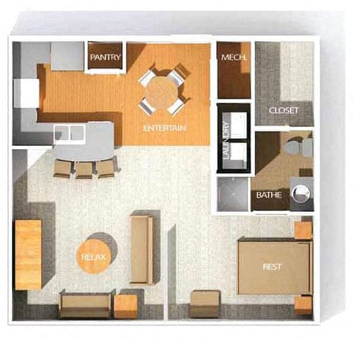 Floor Plan  SUITE H8 1 Bed 1 Bath Floor Plan at Kenyon Square Apartments in Westerville, Columbus, OH
