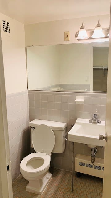 Bathroom cabinets at The 925 Apartments, Washington, DC