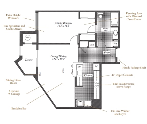 Dickens Floorplan at Evergreens at Columbia Town Center