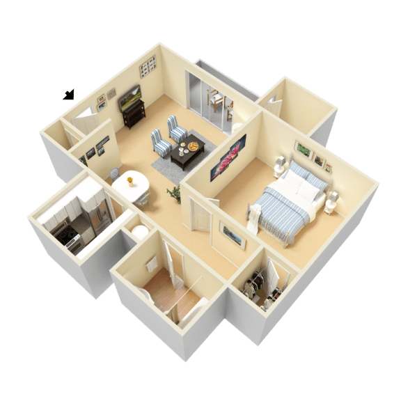 Lynn Floor Plan at Clarion Crossing Apartments, PRG Real Estate Management, Raleigh, NC