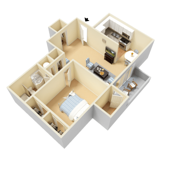 Kaplan Floor Plan at Clarion Crossing Apartments, PRG Real Estate Management, Raleigh, 27606