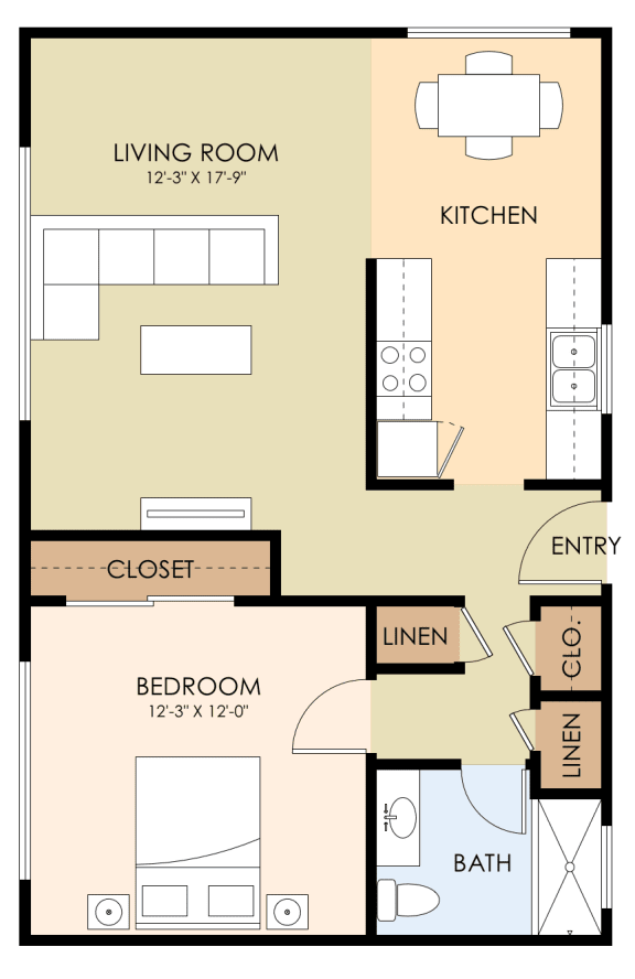  Floor Plan One Bedroom One Bath