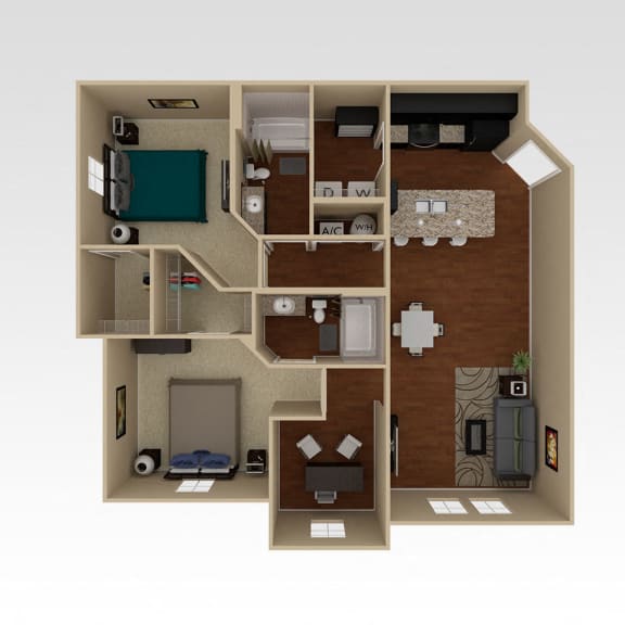 1177 Square-Feet Oasis Floor Plan at The Oasis at Brandon, Riverview, 33578