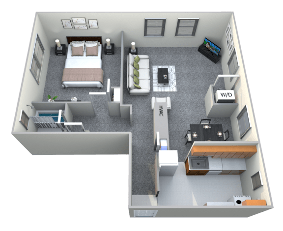 1 Bedroom 1 Bath 688sf at Donnybrook Apartments, Towson