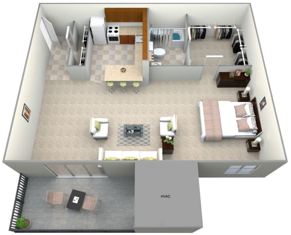 Floorplan for studio, at 101 North Ripley Apartments, 22304, VA