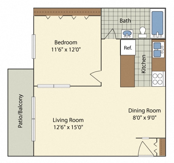 Floor Plan  Open One Bedroom Floor Plans at Nemoke Trails in Haslett, MI