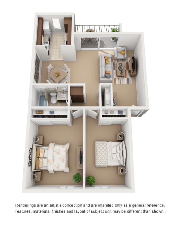 Floor Plan 2 Bedroom at Encina Meadows, Goleta, 93117