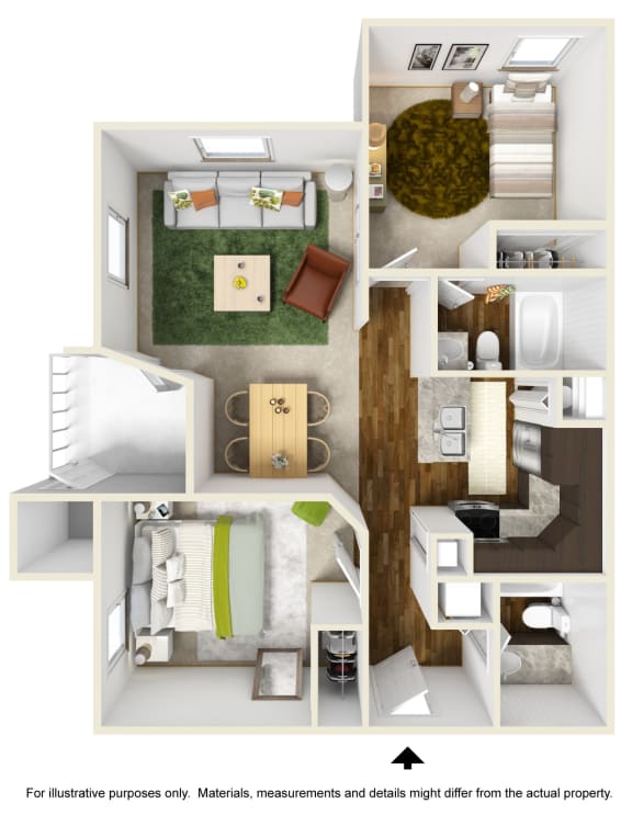 Floor Plan  Oasis Falls Floor Plan at The Falls Apartments in Raleigh NC