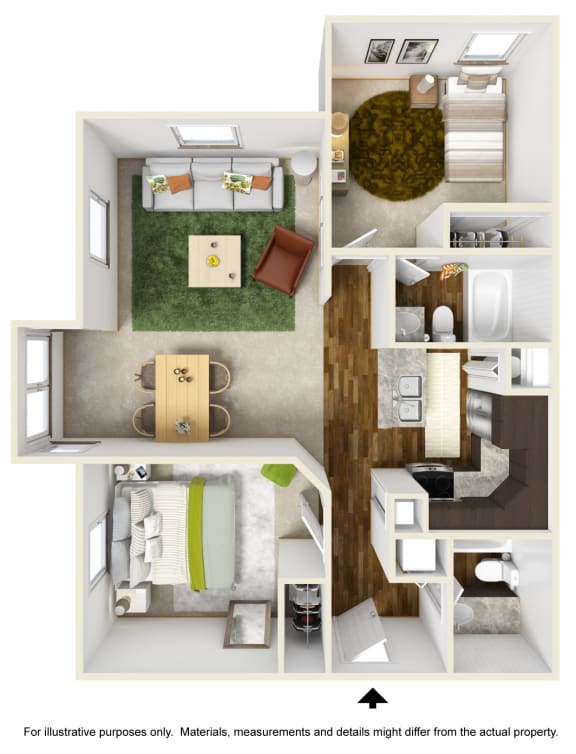 Floor Plan  Cascade Falls Floor Plan at The Falls Apartments in Raleigh NC