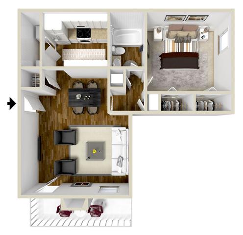  Floor Plan One Bedroom