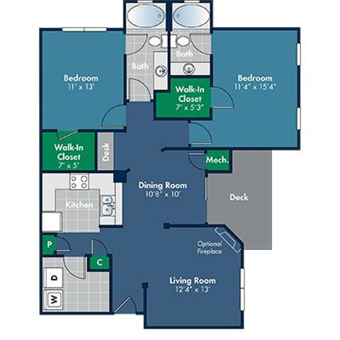 1151 Square-Foot Lodi Floorplan at Abberly Place at White Oak Crossing by HHHunt, Garner