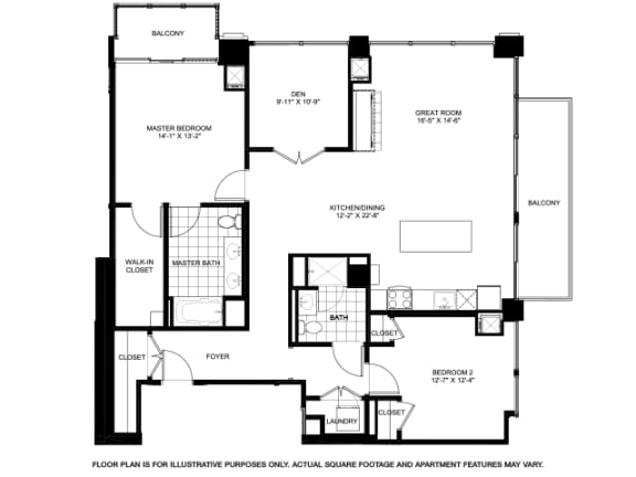 Two Bedroom Penthouse -2501 Floorplan Two Bedroom Penthouse -2501 Floorplan at Flair Tower