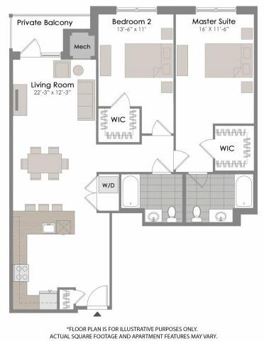 Floorplan Floorplan at Twenty50 by Windsor, 2050 N. Central Rd., Fort Lee, NJ 07024