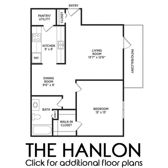 Floor Plan  1 bedroom floor plan East Lansing Apartments | Arbor Glen Apartments