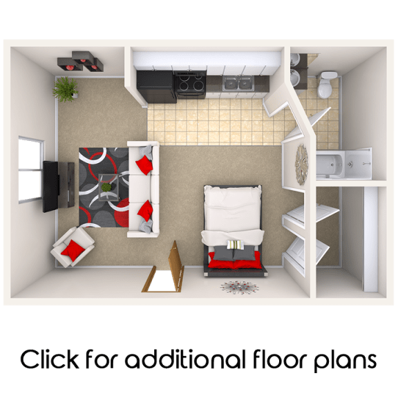 Floor Plan  Studio Apartment near Michigan State University | Auburn Place Apartments
