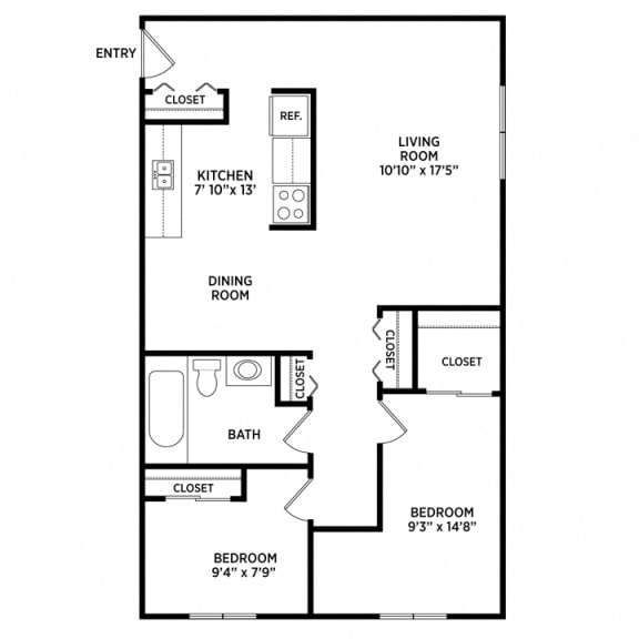 Floor Plans of Valley Forge Apartments in East Lansing MI