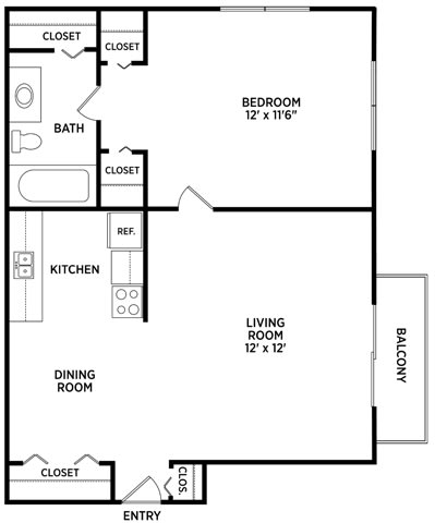 Floor Plan  1 Bedroom 1 Bathroom (rate per person)