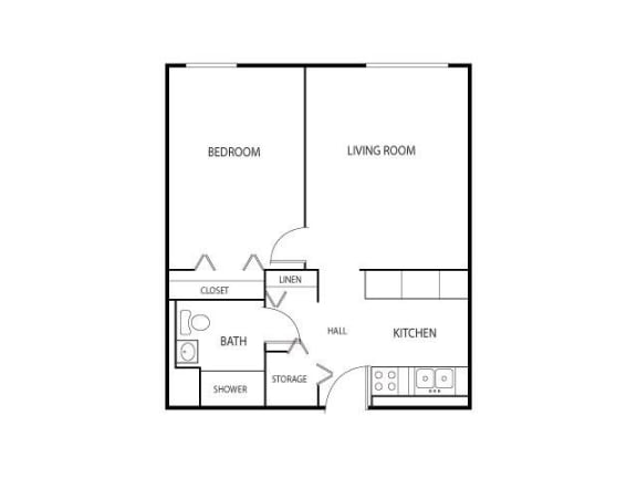 Floor Plan  Robbins Landing Apartments in Robbinsdale, MN 1 Bedroom 1 Bath