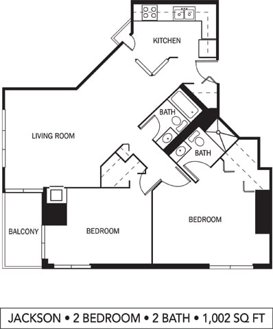 Galtier Towers Jackson Floor Plan Galtier Towers Apartments in Lowertown, St. Paul, MN 2 Bedroom 2 Bath Apartment