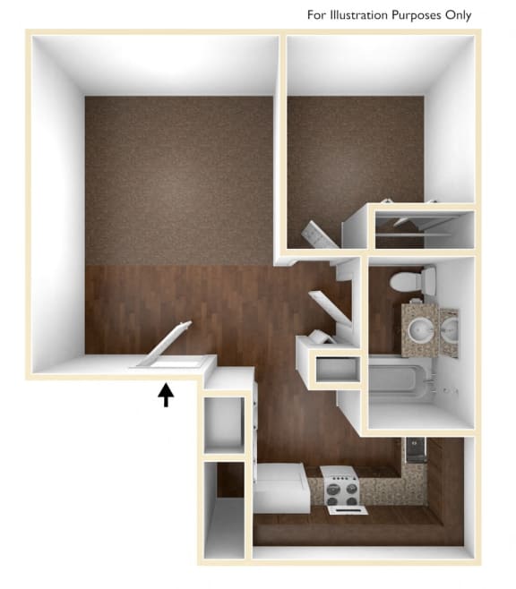 One Bedroom Apartment Floor Plan Sycamore Place Apartments