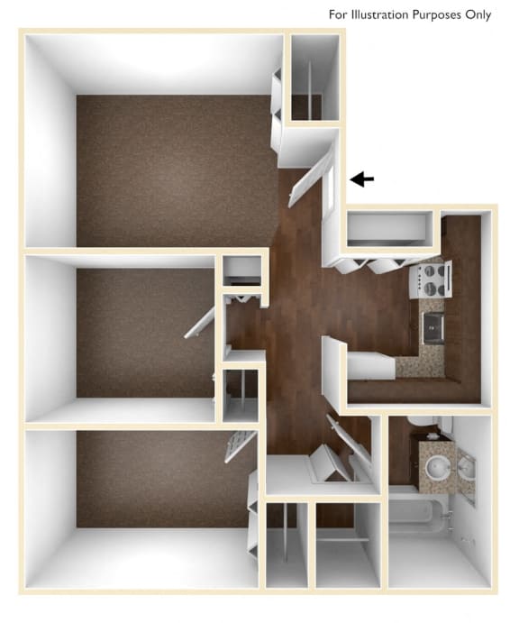 Two Bedroom Apartment Floor Plan Sycamore Place Apartments