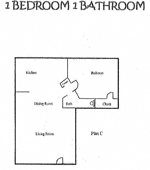 Floor Plan  Alder Court Santa Ana, CA 1 Bedroom 1 Bathroom 750 SF