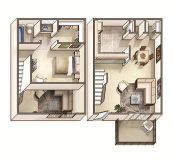 The Lakehurst Floor Plan The Lakehurst Floor Plan at Woodcreek Apartments, North Carolina, 27511