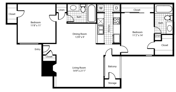Aspen Floor Plan at The Summit Apartments in Mesquite, Texas, TX