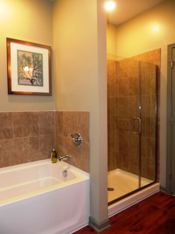 Spacious Bathroom at LangTree Lake Norman Apartments, Mooresville, NC