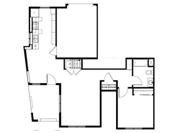 Capitol Yard Apartments_ West Sacramento CA_Floor Plan_One Bedroom One Bathroom A3