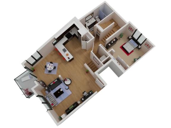 Capitol Yard Apartments_ West Sacramento CA_Floor Plan_Three Bedroom Two Bathroom C2