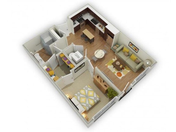 Capstone at Vallagio_Englewood CO_Floor Plan_One Bedroom One Bathroom A2