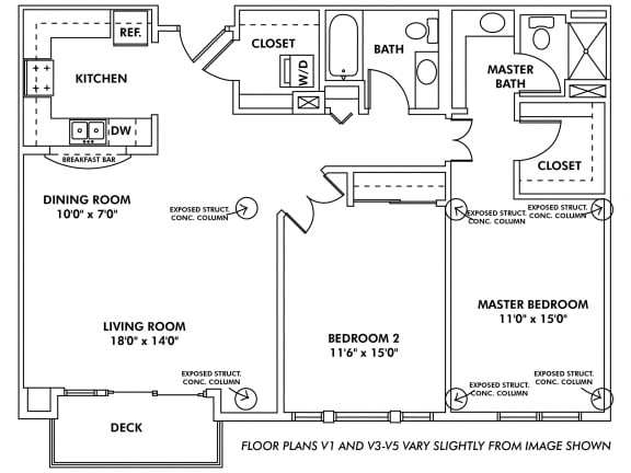Floor Plan V - 2 Bedroom Apartment