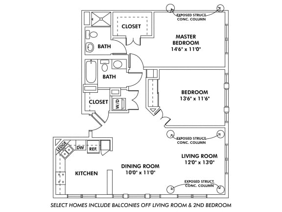  Floor Plan T - 2 Bedroom Apartment
